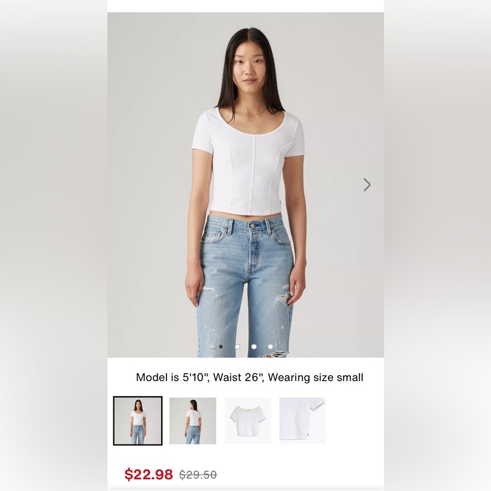 Purple Short Sleeve Levi’s Crop Top